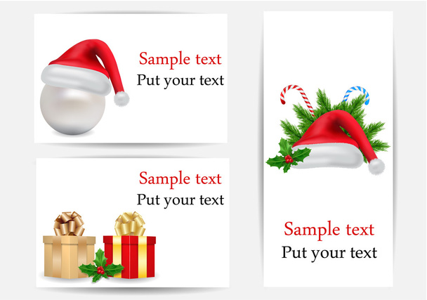 Vector Christmas set of greetings cards - Vettoriali, immagini