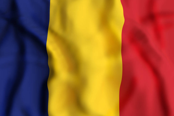 Romania flag waving - 写真・画像
