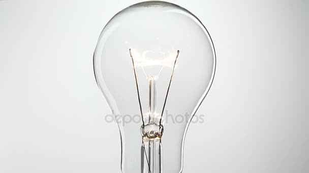 Light bulb on white background. - Footage, Video