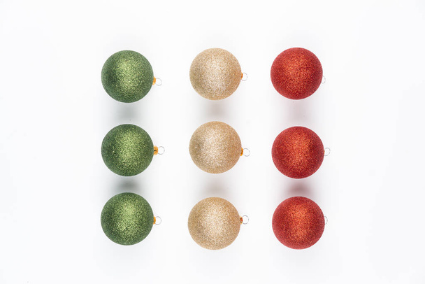 Christmas balls isolated on white background. - Фото, изображение