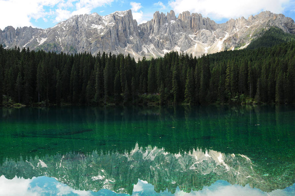 Lago di Carezza (Karersee), a Beautiful Lake in the Dolomites, Trentino Alto Adige, Italy. - Photo, Image