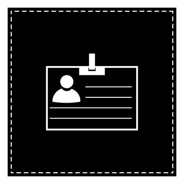 Id card sign. Black patch on white background. Isolated. - Vector, Image