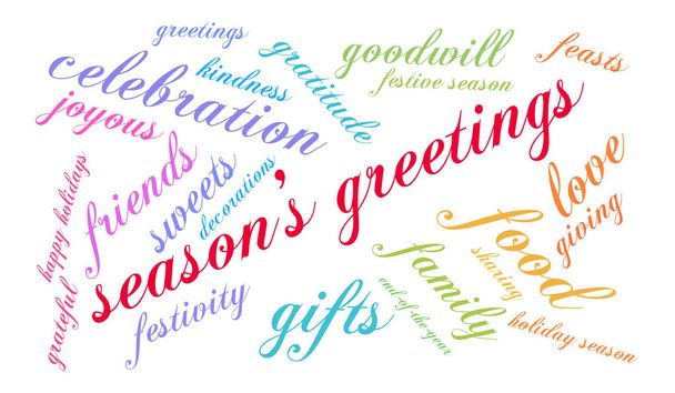 Season's Greetings Word Cloud - Vector, Image