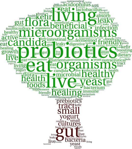 Probiotikumok szó felhő - Vektor, kép