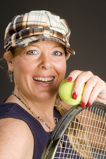 mujer practicando tenis golpe
 - Foto, Imagen
