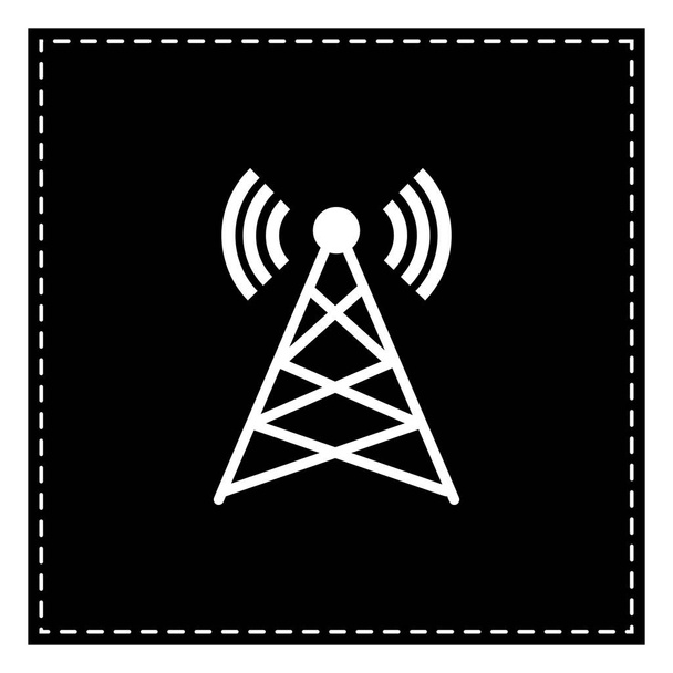 Illustrazione del segno dell'antenna. Toppa nera su sfondo bianco. Isol
 - Vettoriali, immagini