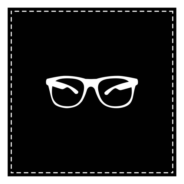 Okulary przeciwsłoneczne Zarejestruj ilustracja. Czarne łaty na białym tle. Ja - Wektor, obraz
