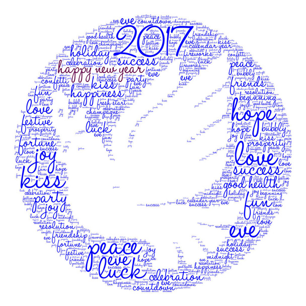 Ευτυχισμένο το νέο έτος 2017 λέξη σύννεφο  - Διάνυσμα, εικόνα