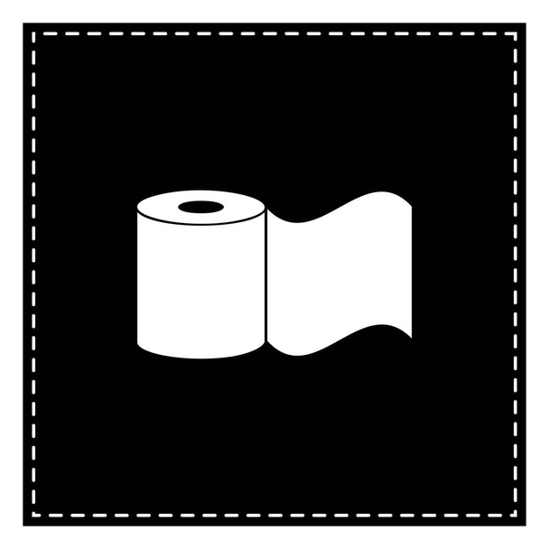 Toilettenpapier-Schild. schwarzer Fleck auf weißem Hintergrund. isoliert. - Vektor, Bild