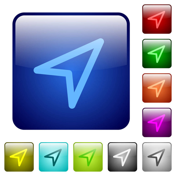Direction arrow color square buttons - Вектор,изображение