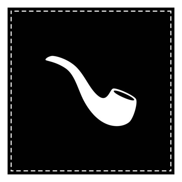 Smoke pipe sign. Black patch on white background. Isolated. - Vector, Image