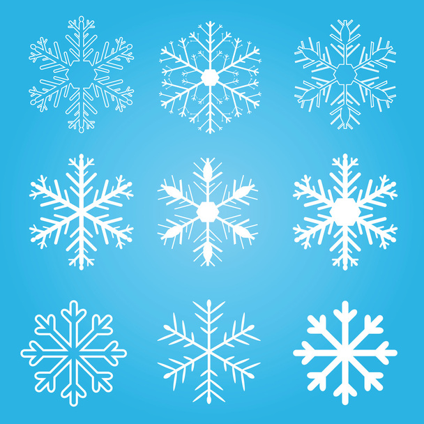 Set of vector snow flakes - Vector, Image