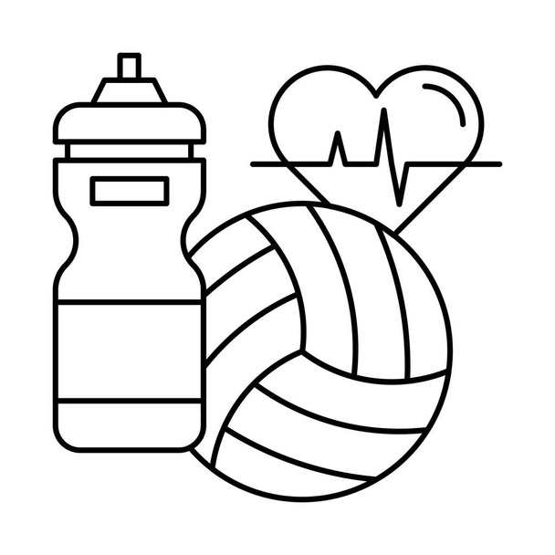 Icono de cardio de voleibol plano
  - Vector, Imagen