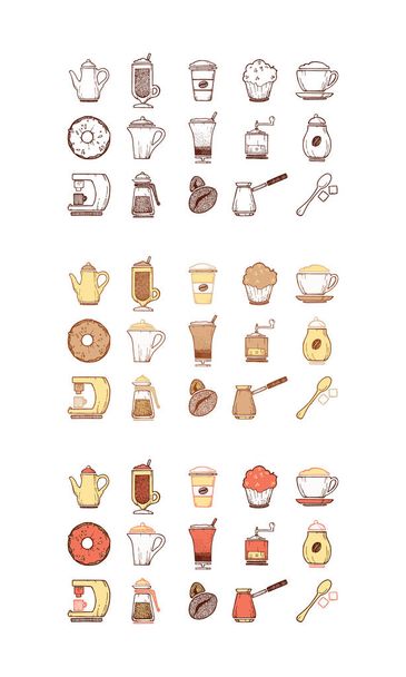 Coffee Icon Set - Vector, imagen
