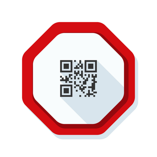 Código QR icono de la señal de tráfico
 - Vector, imagen