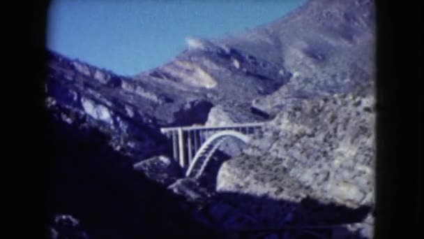 Landscape view of bridge in mountains - Materiał filmowy, wideo