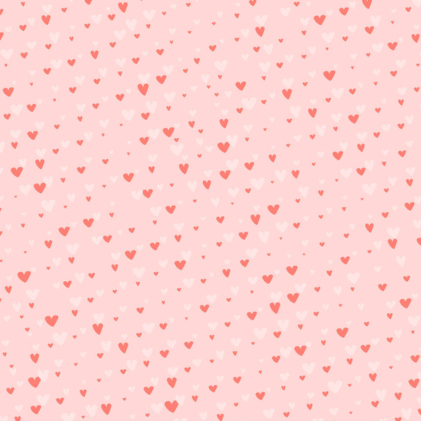 Romantic pattern with doodle hearts - Vektor, obrázek