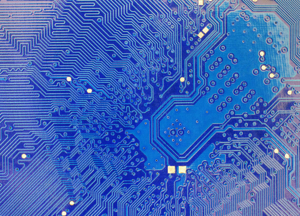 Blue computer motherboard - Photo, Image