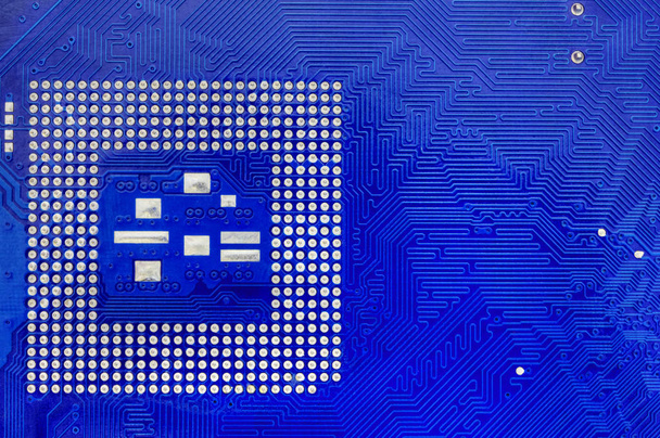 Placa base azul del ordenador
 - Foto, imagen