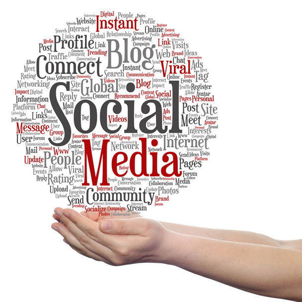 Szociális média marketing szó felhő - Fotó, kép