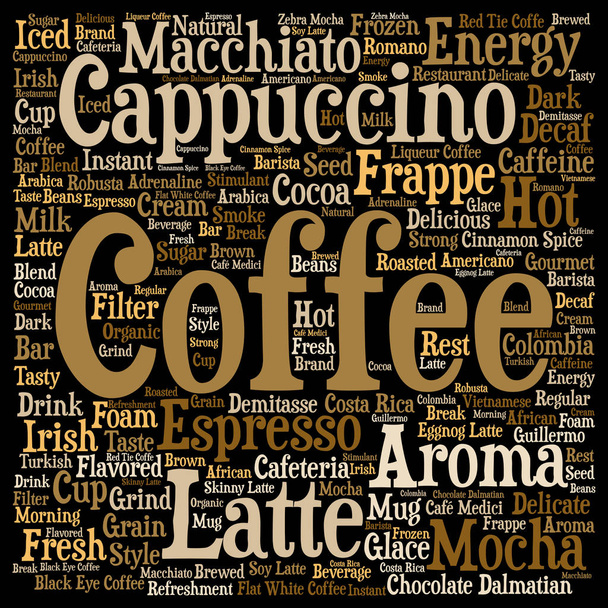 caffè, cappuccino o espresso wordcloud
 - Foto, immagini