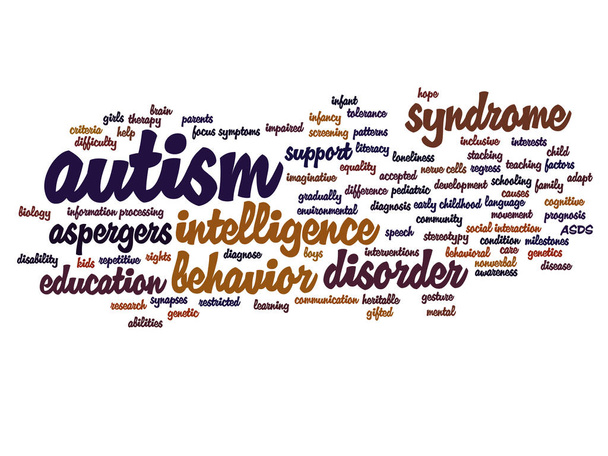 autizmus-szindróma tünetei szó felhő - Fotó, kép