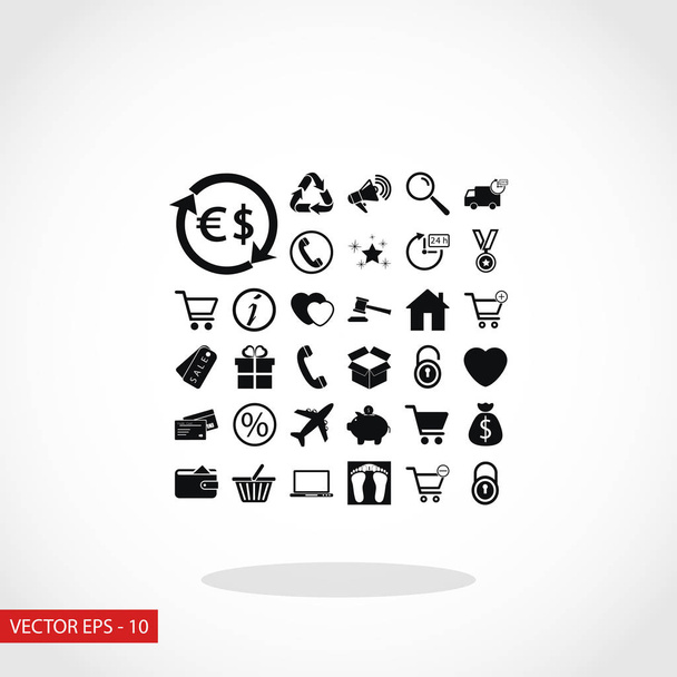 Iconos de compras vector
 - Vector, imagen