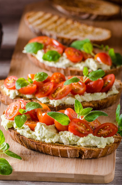 Fresh cheese panini bread with herbs - Zdjęcie, obraz
