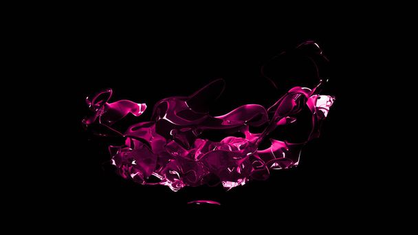 Insulated Translucent Pink splash of water on a black background - Φωτογραφία, εικόνα