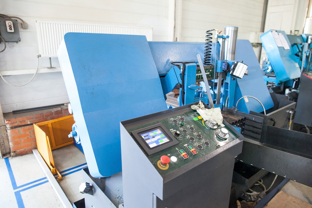 operating console of the modern powerful metal cutting laser mashine at factory. - Photo, Image