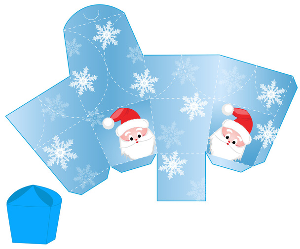 サンタ クロースの空のテンプレートの定型化されたクリスマス ボックス - ベクター画像
