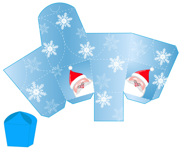 Boîte de Noël stylisée avec modèle vierge Père Noël
 - Vecteur, image