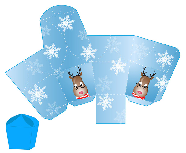 Boîte de Noël stylisée avec modèle vierge Santa Deer
 - Vecteur, image