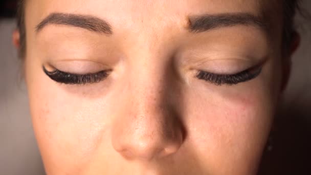 Portrait of woman with long eyelash - Footage, Video
