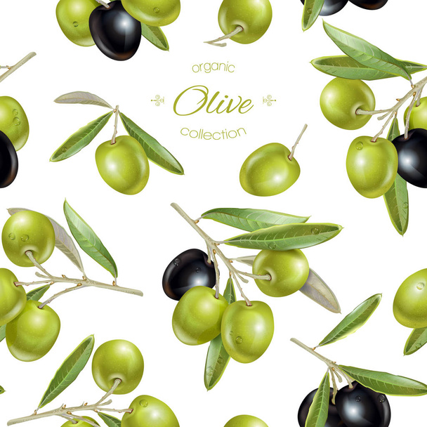Olive seamless pattern - Vektor, Bild