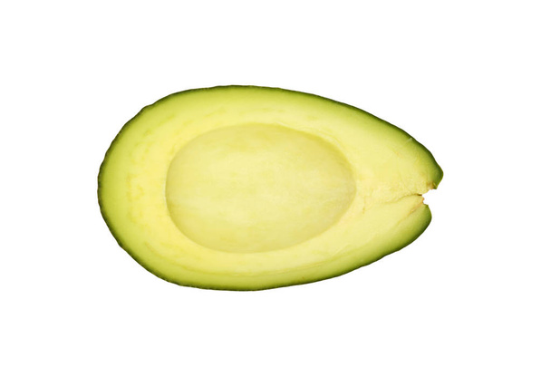 Fresh green ripe avocado isolated on white - Foto, afbeelding