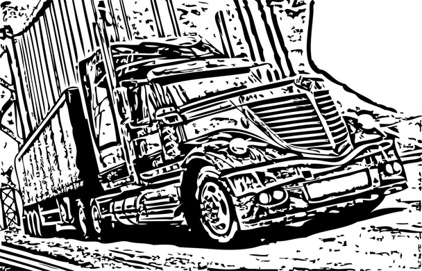 Semi-trailer truck - Vector, Image