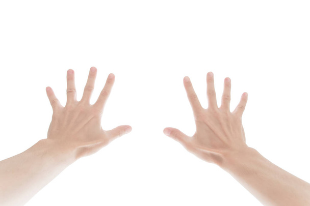 Человек рука знак изолирован на белом фоне - Фото, изображение