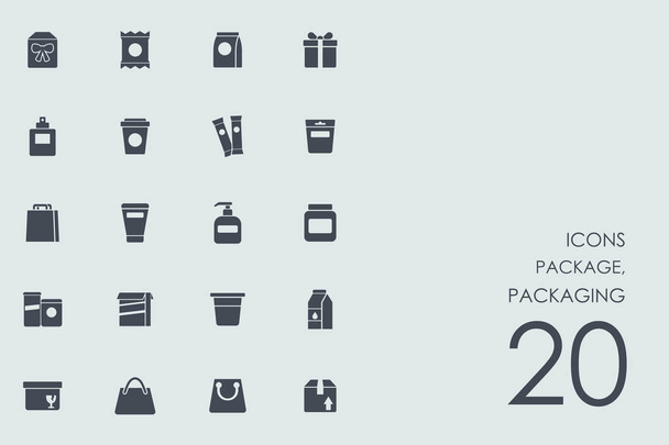 Set of packaging icons - Vector, Image