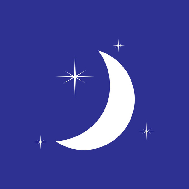 Icono Luna & estrellas
 - Vector, Imagen