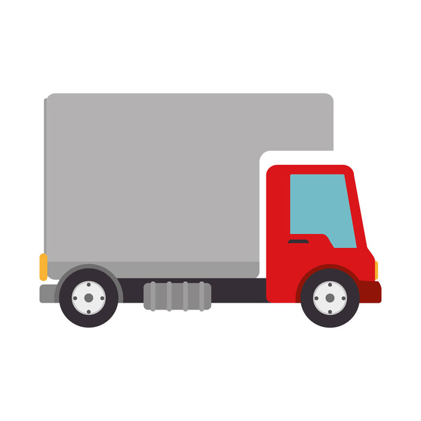 トラック配送車両の分離アイコン - ベクター画像
