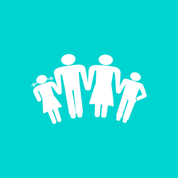 enfant silhouette famille icône
 - Vecteur, image