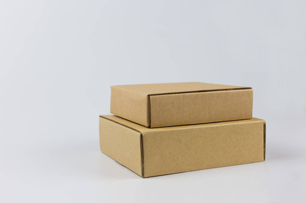 isolated yellow paper boxes - Φωτογραφία, εικόνα