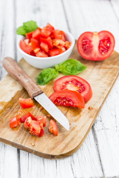 Homemade Cutted Tomatoes - Foto, afbeelding