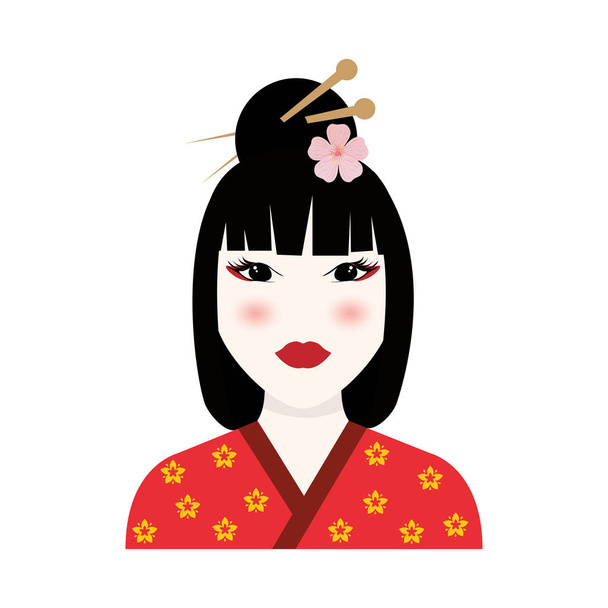 Bella faccia di geisha
 - Vettoriali, immagini