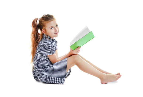 Cute girl reading book   - Фото, зображення