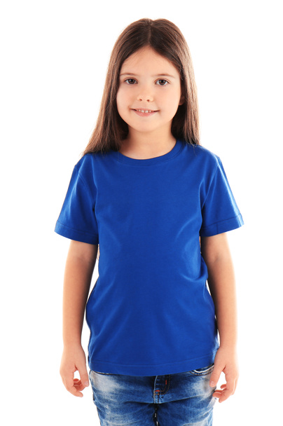 Little girl in blank t-shirt  - Foto, Imagem