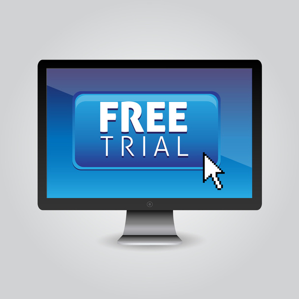 Free trial blue button - Vector, Image