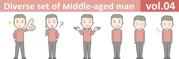 Diverse set of middle-aged man , EPS10 vector format vol.04 - Vector, Image