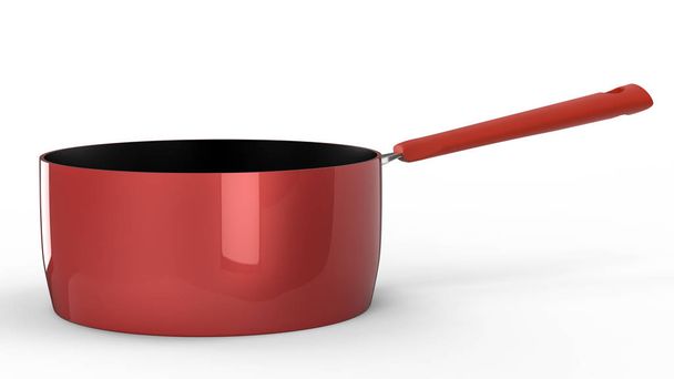 empty red saucepan - Photo, Image
